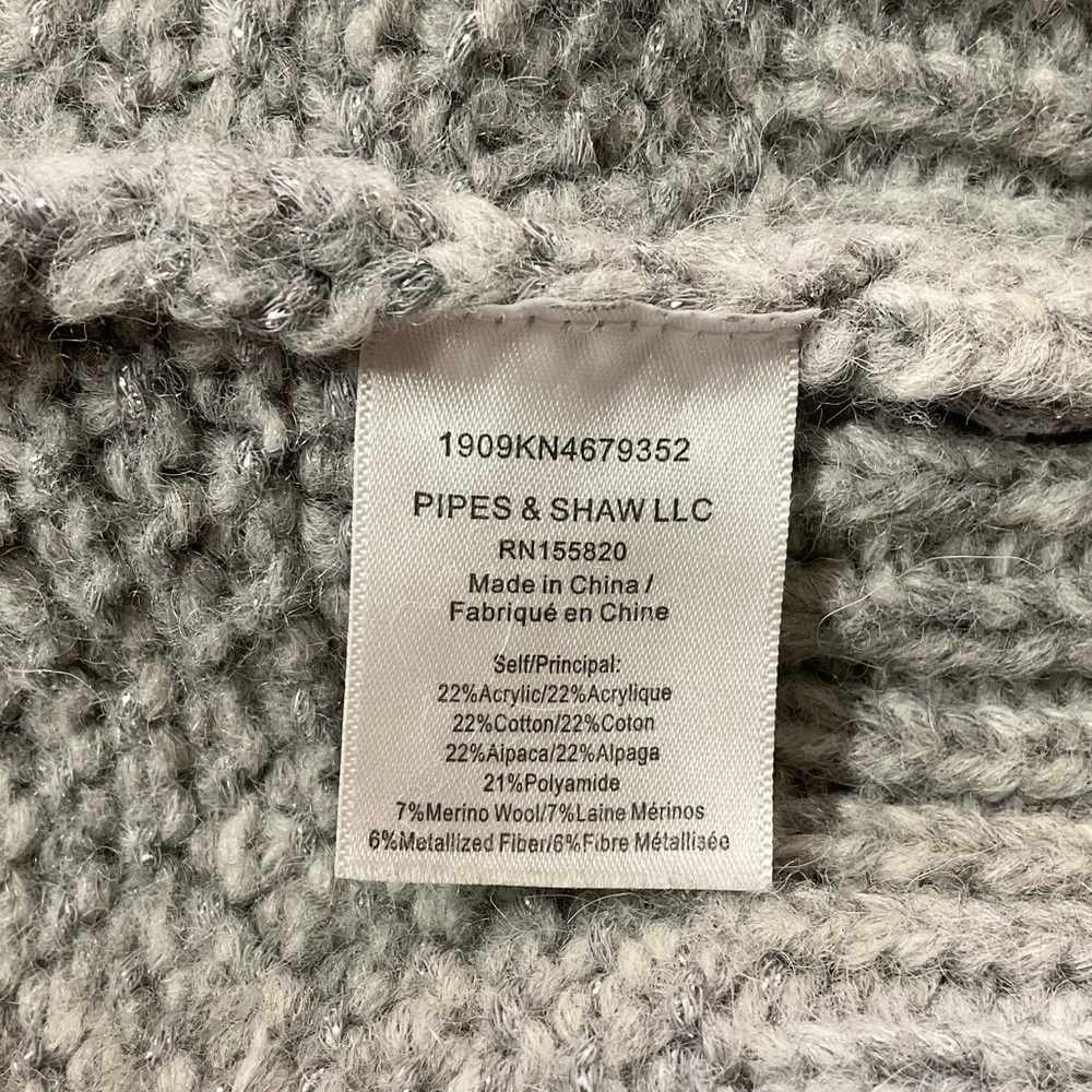 Veronica Beard Mirnie Gray V-Neck Alpaca Sweater Womens L - Picture 9 of 10